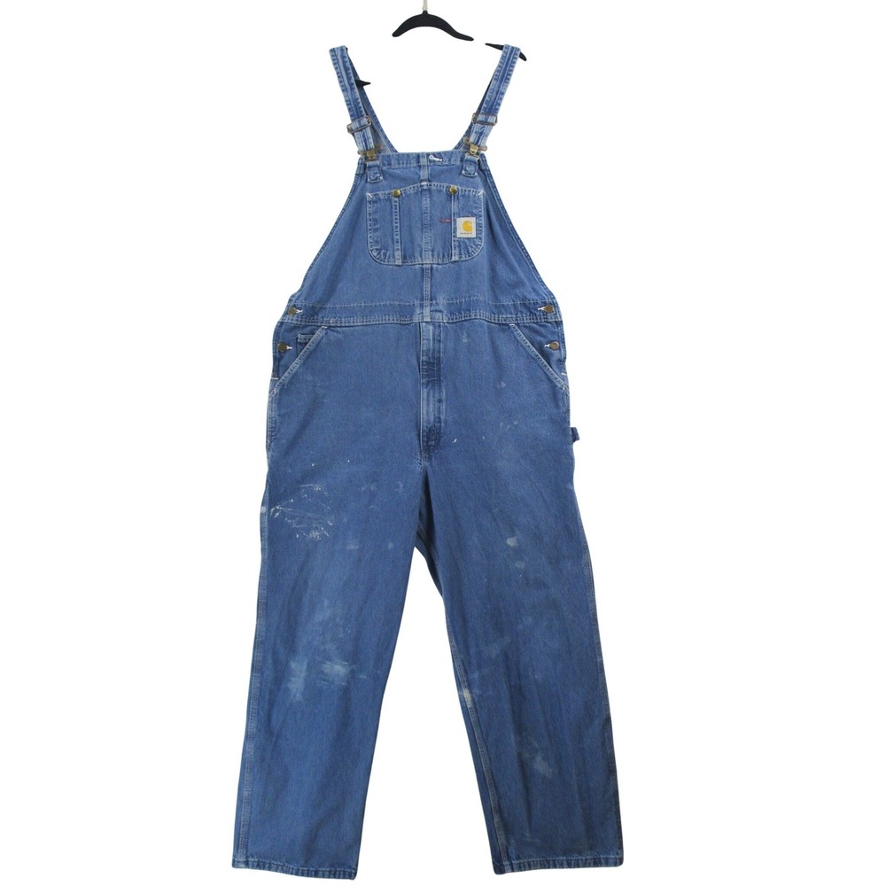 Vintage Carhartt Light Paint Splatter Denim Bib Overall Distressed R08 43x28